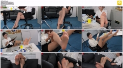 【丝足】173cm高挑东北车模小纹办公室OL制服丝袜秀40码东北大脚丫子【4K；23:18】